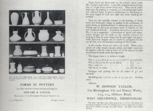 Forms in Pottery pamphlet, circa 1900.